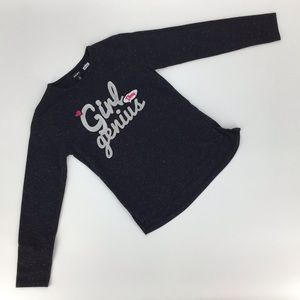 2/$20 DKNY Girl's Long Sleeve Sparkly Graphic Tee, L(12)